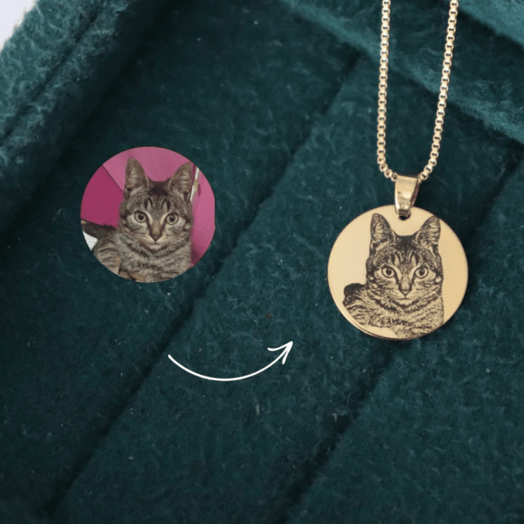 Custom Engraved Photo Necklace – With Personal Message on Back